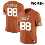 Texas Longhorns Women's #88 Barryn Sorrell Authentic Orange NIL 2022 College Football Jersey VLY08P0U